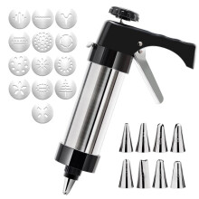 Cookies Press Gun Set 13 Cookie Discs 8 Icing Nozzles DIY Cookie Maker Cookie Decorating Kit Cakes Decorating