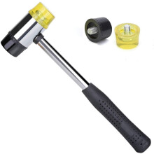 40cm Rubber Coated Grip Replaceable Double Head Metal Hammer and Two Hammer Tip Two Hammer Tips Included