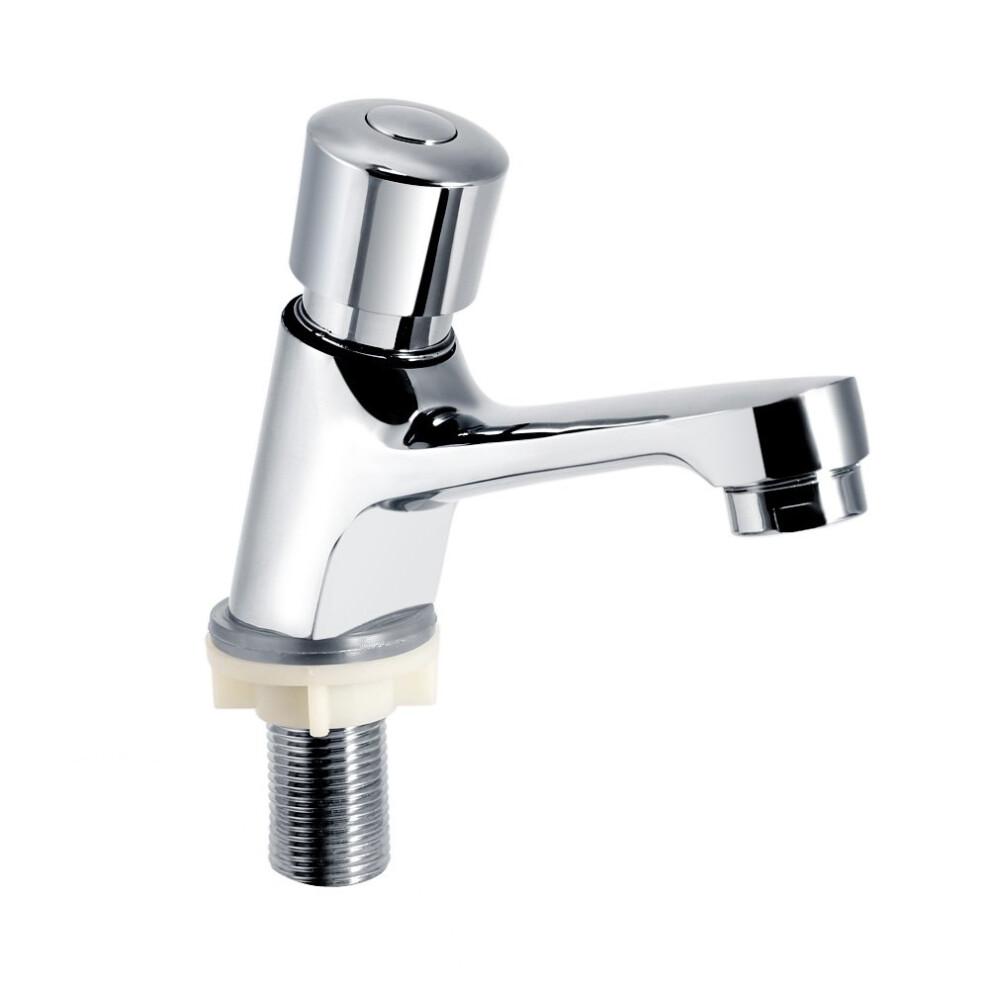 Bathroom Sink Taps Chrome Plated Self-Closing Water-Saving Time-Delay Basin Sink Tap Faucet For Public Kitchen 9084446648928