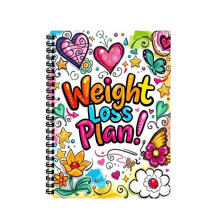 Weight Loss Planner A5 Spiral-Bound Fitness Journal For Women And Men Challenge Book Compact White Background