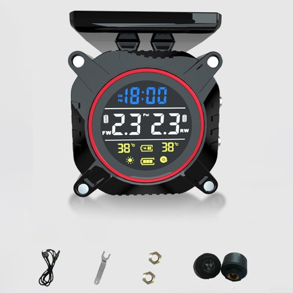 Weatherproof Motorbike Tire Pressure Monitoring System With Comprehensive Alarm Settings And Durable Construction Red 9084446649260