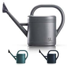 (Grey) 5L Plastic Watering Can with Stainless Steel Sprinkler Rose - Durable Garden Watering Jug for Plants & Flowers - Easy Pour Outdoor