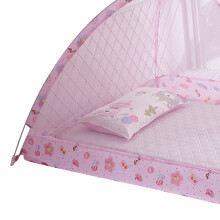 Folding Baby Crib Net Tent with Breathable Mesh - Pink Easy Setup