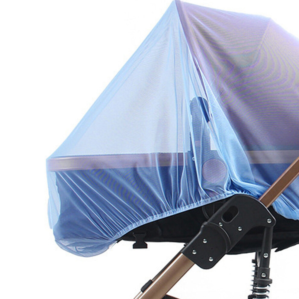 Universal Baby Stroller Bug Net Blue Full Cover 60cm Height 3m Perimeter