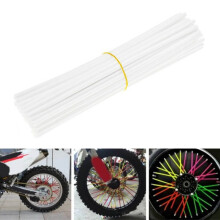 72pcs White Bicycle Spoke Skins Wraps Wheel Trim 24cm Durable Plastic