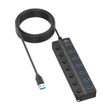 USB Hubs 7-Port/4-Port Independent Switches Multiport Adapter USB Extender For Efficient Data Management
