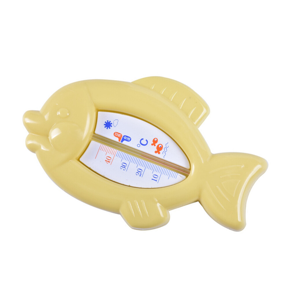 Cute Fish Shape Baby Bath Thermometer For Safe Water & Room Use Yellow
