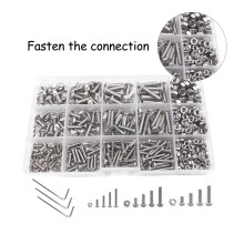 500PCS Stainless Steel Pan Head Hex Screws Kit M3/M4/M5 Assorted Sizes