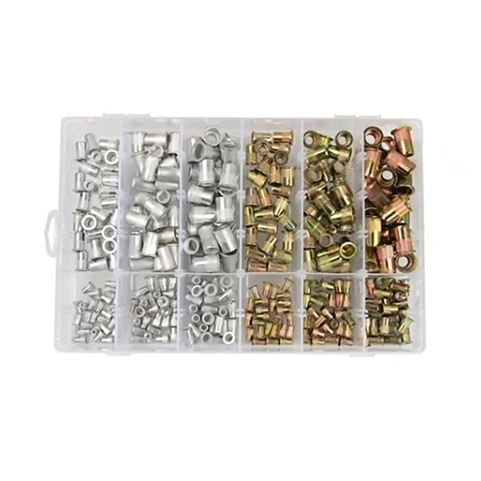 300 Pcs Zinc Plated Aluminum Rivet Nut Kit M3âM10 Fastening Assortment 8141356255484