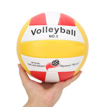 Red Soft Leather Volleyball Size 5 for Indoor & Beach Play