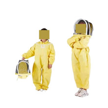 Bee Suit Yellow Cotton Jumpsuit For Children, Bee-Proof Space Suit, Anti-Bee Cap, Beekeeping Tools, Size 90-140 cm
