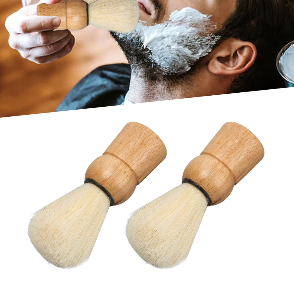 Men's Safety Shaving Brush Mini Wooden Handle Synthetic Grooming Tool
