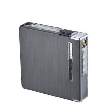 (As show, Silver) Hiborth 20 Loaded Cigarette Case Dispenser Tobacco Storage Box Holder Windproof Lighterl