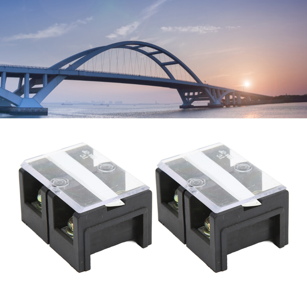 2 Pcs Dual Row Terminal Block 60A 600V Compact Barrier Strip 9421356258913
