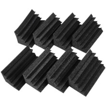 (As show, One size) New 8 Pack Of 4.6 In X 4.6 In X 9.5 In Black Soundproofing Insulation Bass Trap Acoustic Wall Foamq