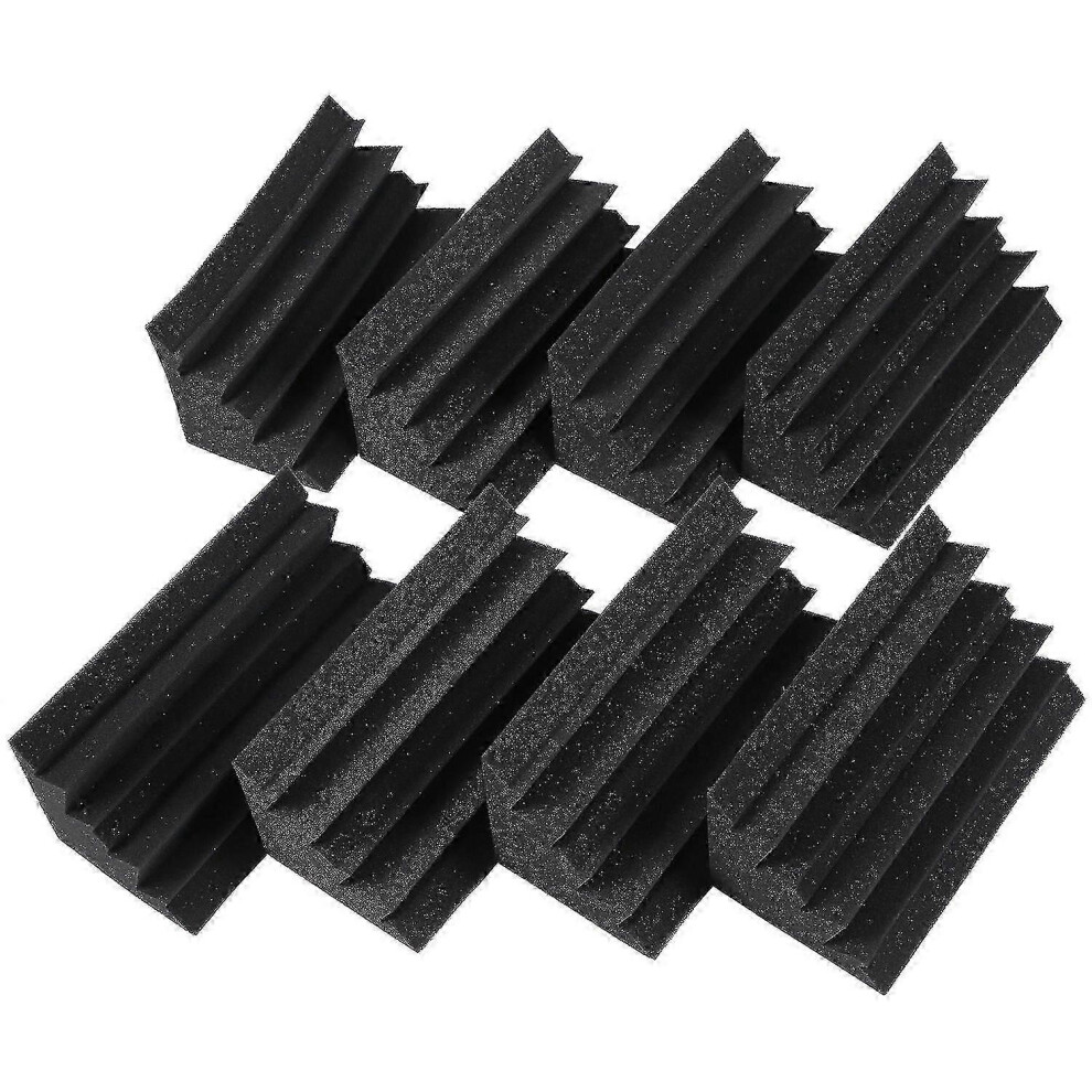(As Show, One Size) New 8 Pack Of 4.6 In X 4.6 In X 9.5 In Black Soundproofing Insulation Bass Trap Acoustic Wall Foamq 4612192116955