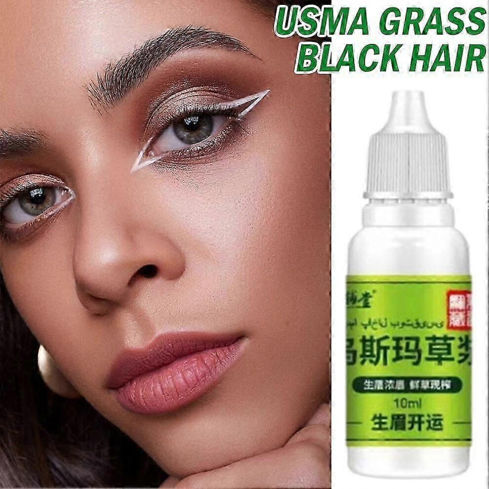 (As show, 10ml) Pure Usma Grass Juice Liquid for Healthy Eyebrow Growth and Good Luckq
