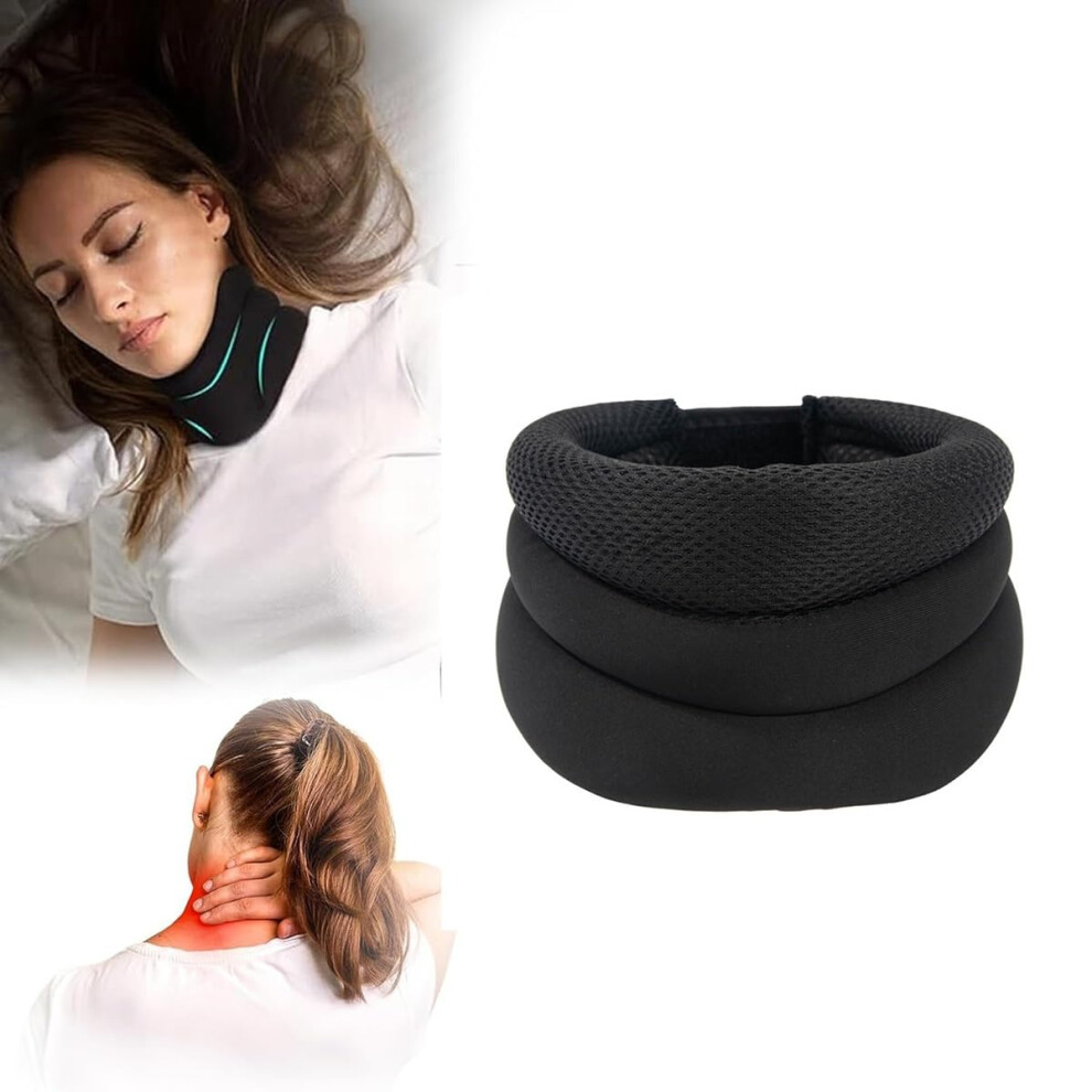 Neck Support for Snoring, Ergonomic Foam Neck Brace, Adjustable Cervical Collar, Relieves Neck Pressure