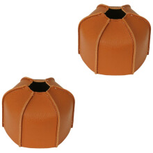 Gas Tank Protective Cover 2 Pcs Retro PU Material Gas Canister Sleeve Camping Tool Accessory Easy To Use
