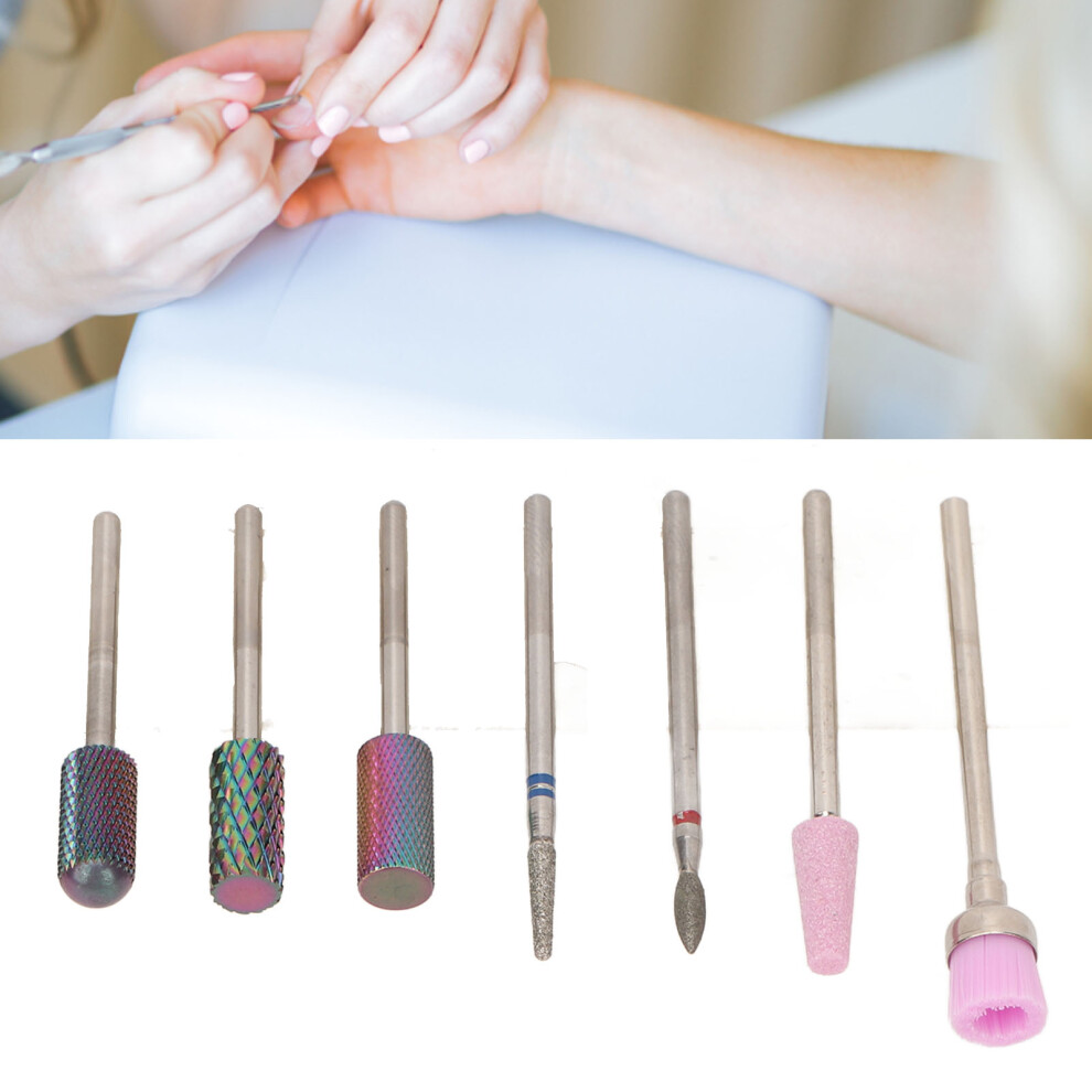 7Pcs Stainless Steel Nail Drill Bits Fast Removal & Polishing Set 6911356262124