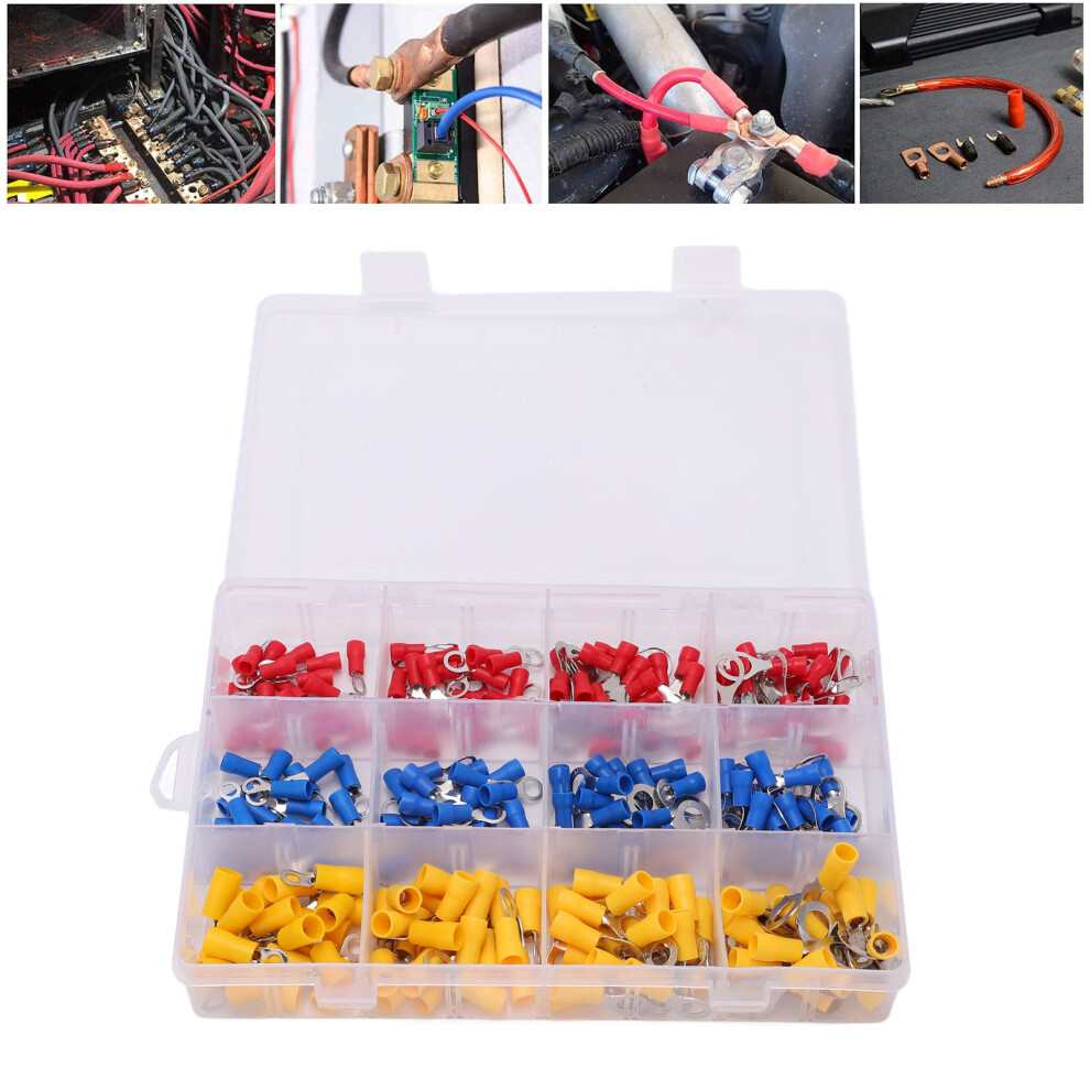 240Pcs Mixed Ring & Quick Disconnect Wire Terminal Kit Insulated & Durable 4231356262781