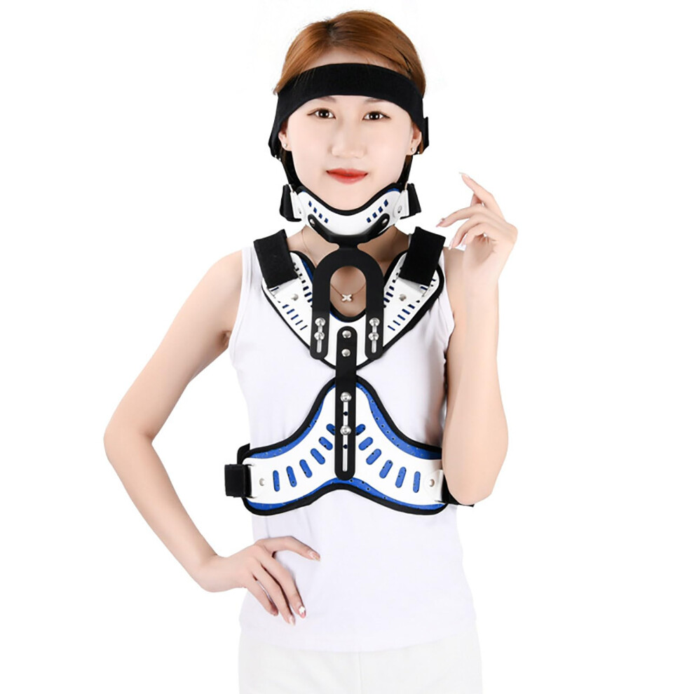 Neck Spine Orthosis Cervical Thoracic Corrector Adjustable Brace Height Chin Pad Easy Cleaning For Cervical Fracture