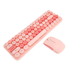 68-Tasten-Modell 2,4-GHz kabellose USB-Tastatur-Maus Pink