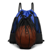 Foldable Soccer Shoulder Bag Drawstring Gym Sackpack Side Mesh Bag Sports Zipper Bag Basketball Backpack