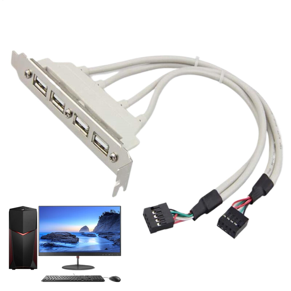 Usb 2.0 Extension Cable, 4-Port Usb Hub Panel, Internal Usb Port For Motherboard, 30Cm/11.81In For Pc Desktop 9354506572204