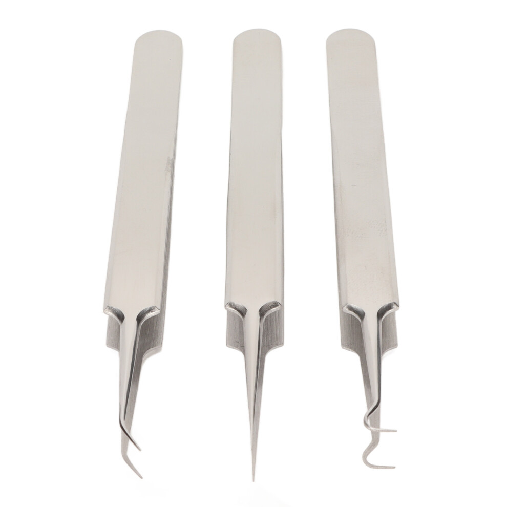 3pcs Stainless Steel Blackhead Tweezers Set for Pimples & Whiteheads