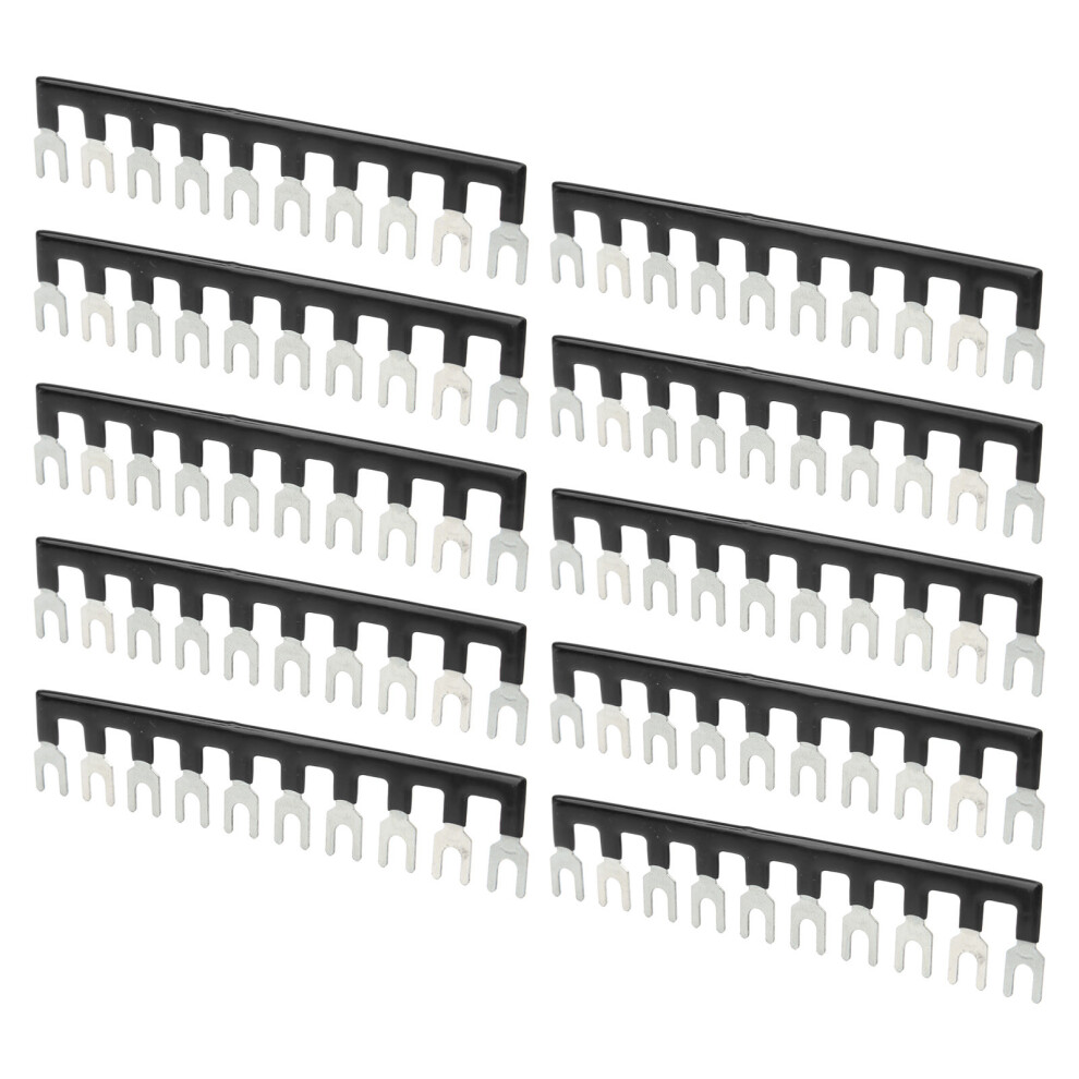 25A Insulated Jumper Block Terminal Strips 10Pcs Black Tb 2510 4901356267252