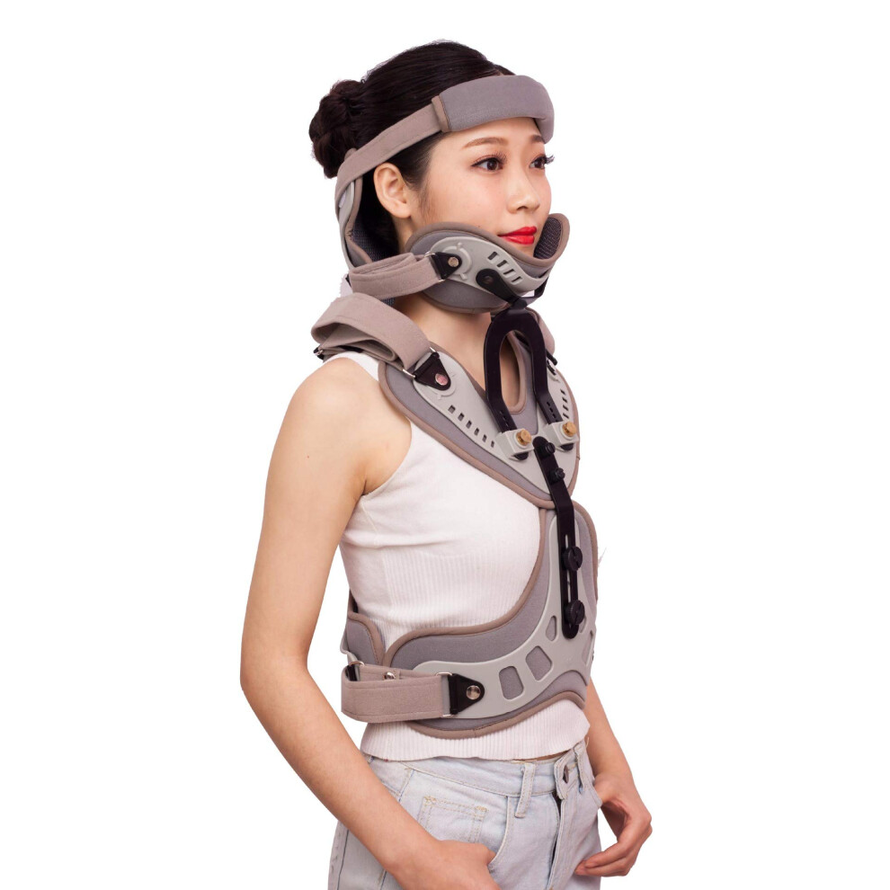 Cervical Thoracic Brace Adjustable Back Support Orthosis Fixation Corrector Head Neck Chest Posture Corrector For Fracture Rehab