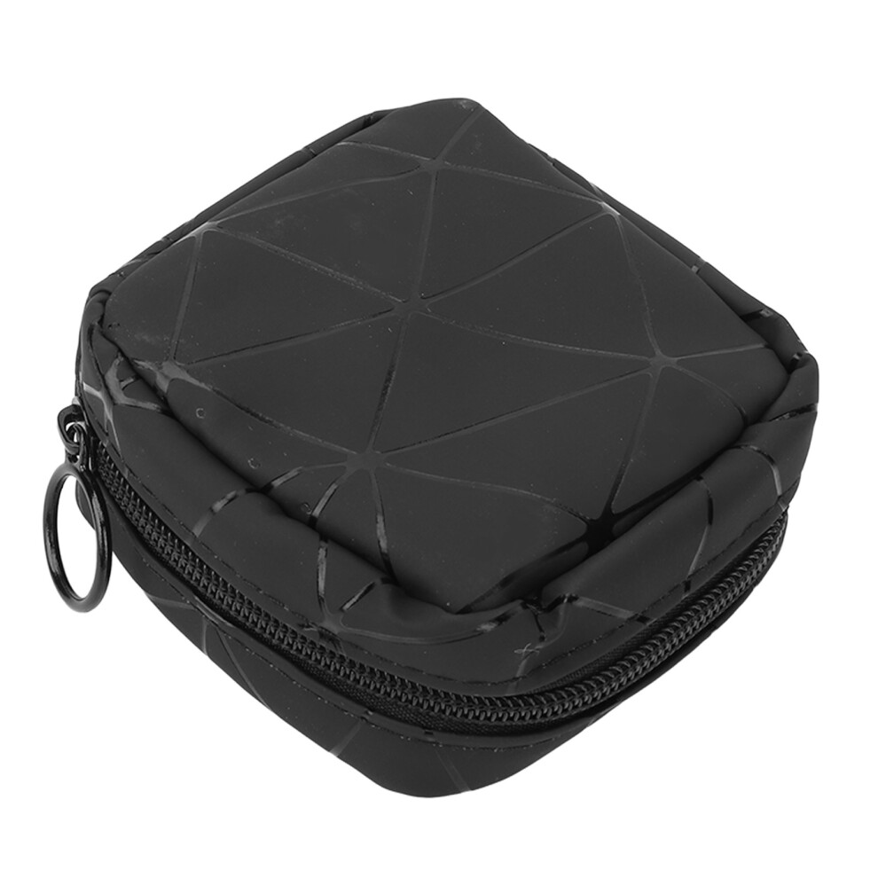 Black Travel Lipstick Bag Waterproof Pu Leather Cosmetic Pouch For Women