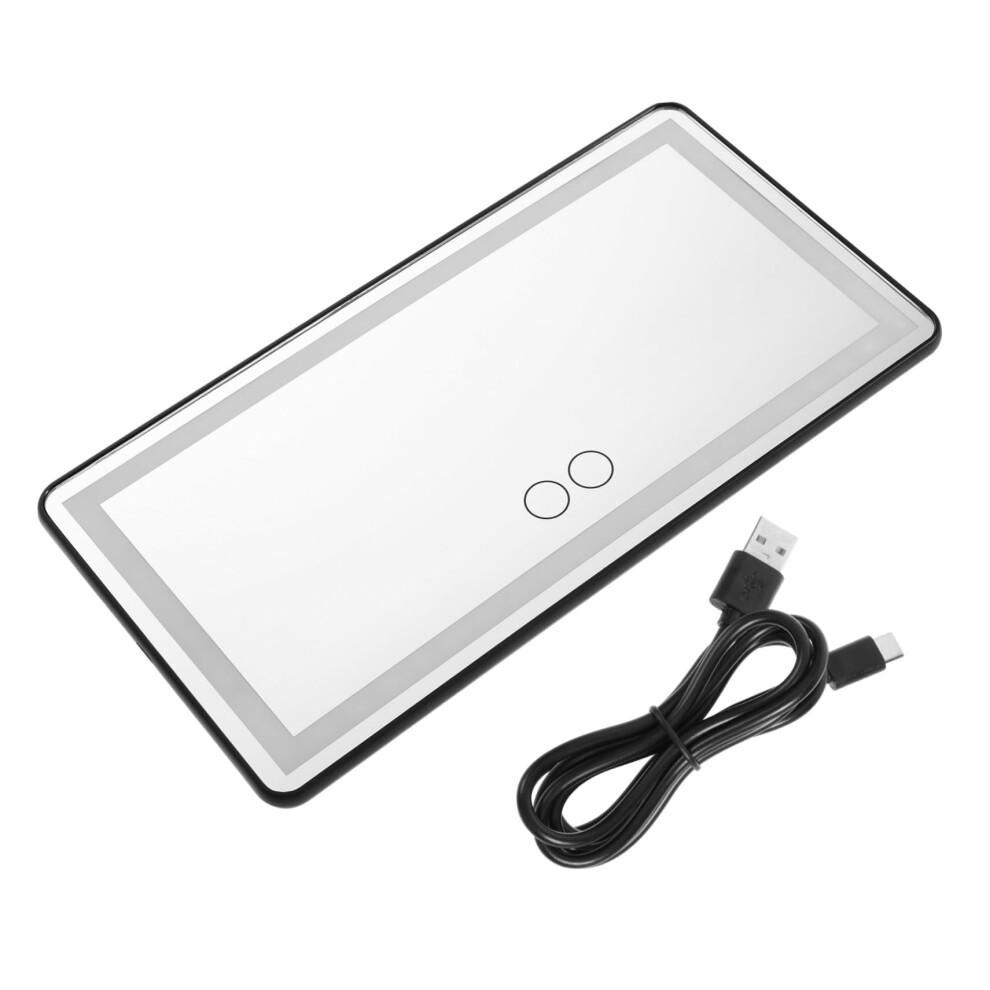 Car Visor Cosmetic Mirror Bright Leds Touch Screen Control Level Dimming Usb Rechargeable Makeup Mirror For Truck Visor Light 9354506572709