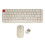 Mini Retro Wireless Keyboard Mouse Set 68 Keys Beige Silent 2.4G 2