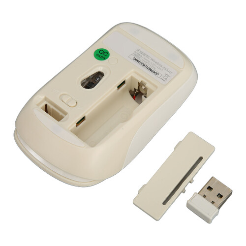 Mini Retro Wireless Keyboard Mouse Set 68 Keys Beige Silent 2.4G 2