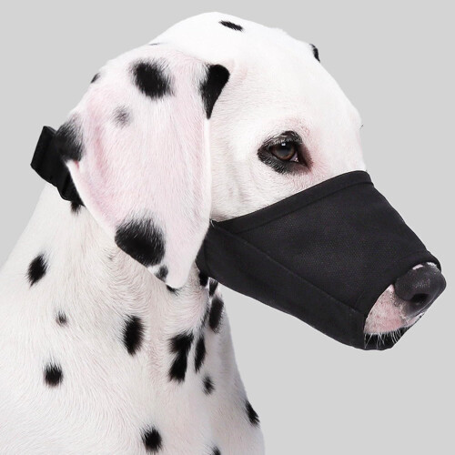 AntiBite Dog Muzzle Breathable Fabric Fast Release Adjustable Strap For Various Dog Breeds Outdoor Activity 2