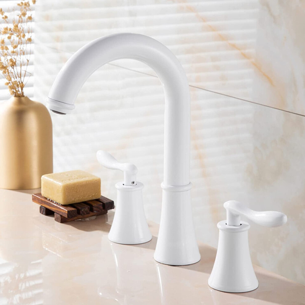Retro Faucet Rotatable Mixer Tap For Sinks Brass-Handle Single-Hole Bathroom Sink Faucet White A 9393856671304