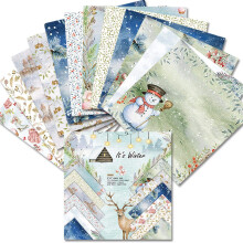 Scrapbook Background Pad 24 Sheets 6x6 Inch Christmas Pattern Paper For Card Making Decorative Card Stock Paper