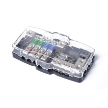 Car Audio Multifunction Fuse Box Zinc Alloy 0/4GA Input 4/8GA Output For Powered Solar Panels ATV UTV Camper Trailer