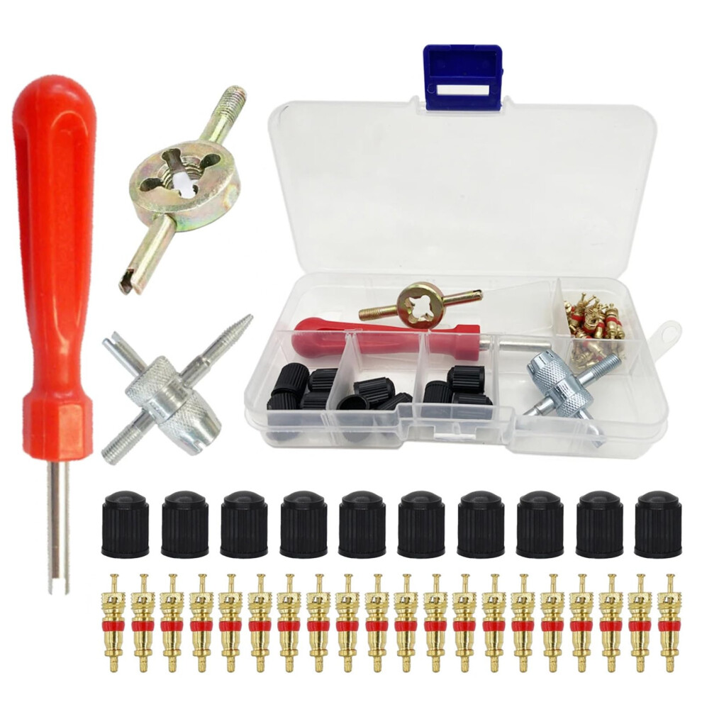 Heavy Duty 33Pcs Tire Tool Set With Ergonomic Handle For Car Motorcycle Bike Repair And Maintenance Valve Core Remover 9084446652949