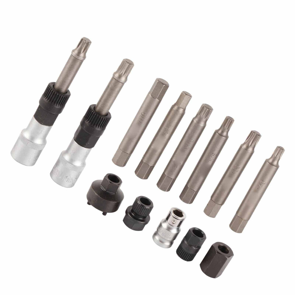 13 Pcs Alternator Pulley Tool Kit For Freewheel Removal, Decoupler Puller 7601356272924