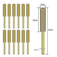 (As show, 4.8mm) 12 Diamond Chainsaw Sharpener Burr Grinder Chain Saw Drill Bits for Dremel Jaf n