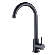 Kitchen Faucet Sink Mixer - Hot/Cold Stainless Steel, Single-Handle Black Finish, Easy Install, 3/8 Lines