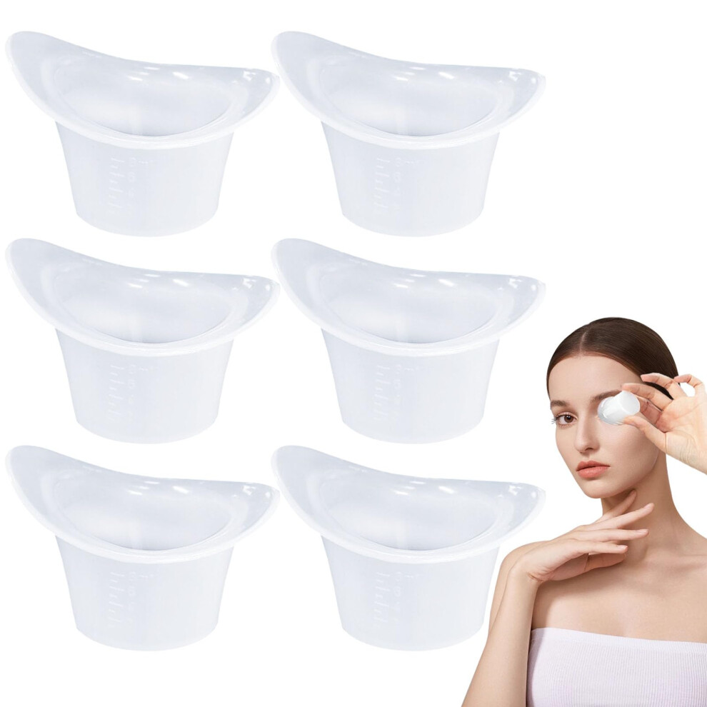Eye Wash Cup 6PCS, Reusable Silicone Eye Bath Cup, Portable Transparent Eye Cup For Tired Eyes