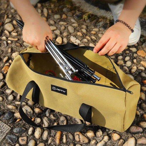 Camping Bag Double Layer Canvas Tree Bag Elastic Organizer Practical Storage Suitable for Various Soil Types 2