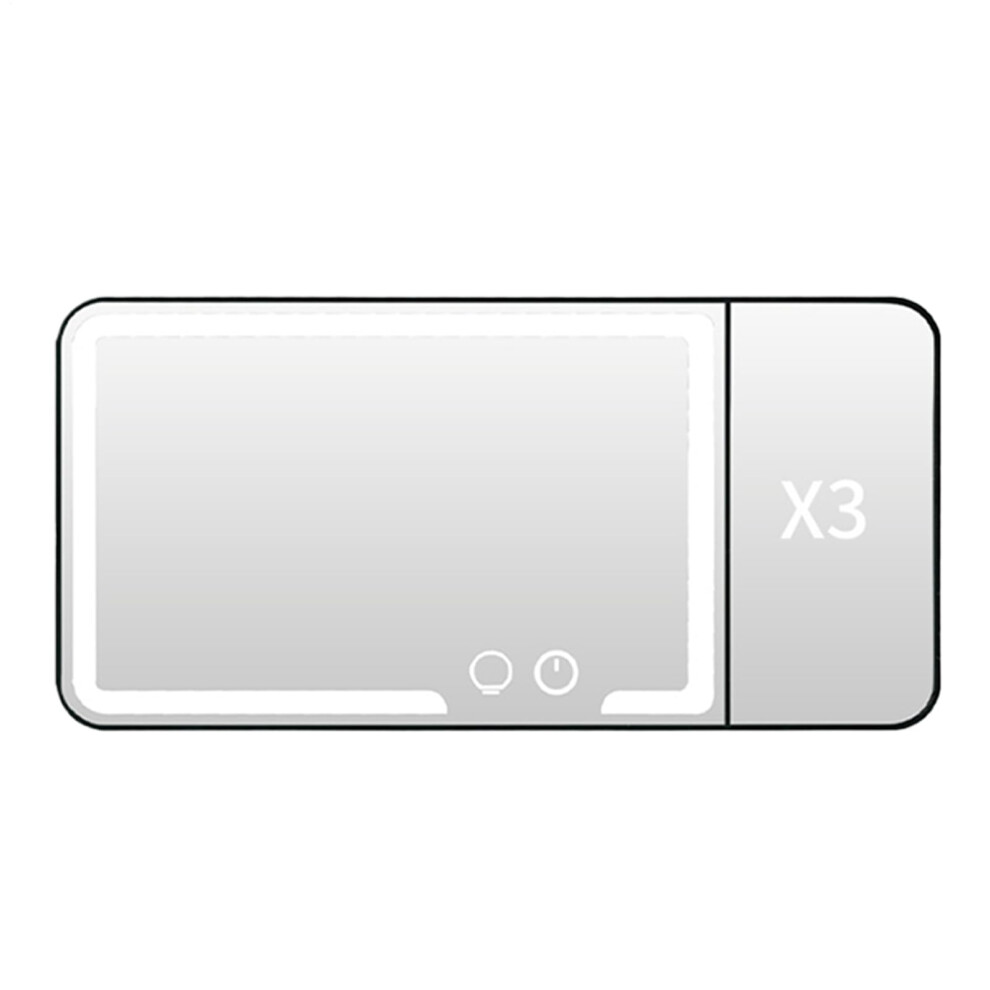 Visor Mirror With Dimmable Vanity Makeup Mirror For Car Rechargeable Interior Accessory Light/Black 9393856672523