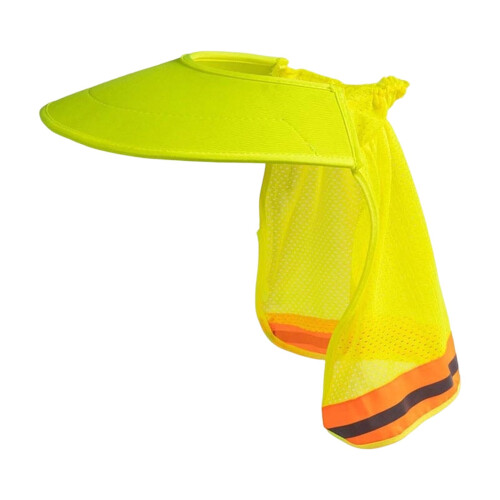 Reflective Sun Protections Headgear Fluorescent Green Construction Visor High-Visibility Adjustable Fit