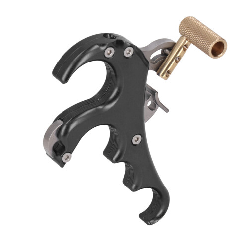 Adjustable Aluminum Alloy 4-Finger Compound Bow Release Aid Black
