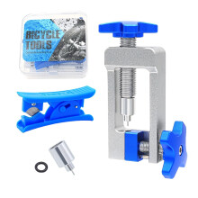 Hydraulic Brake Bleeding Tool Kit, CNC Aluminum Brake Line Install Kit For 0.20/0.22 Hoses, Hose Cutter